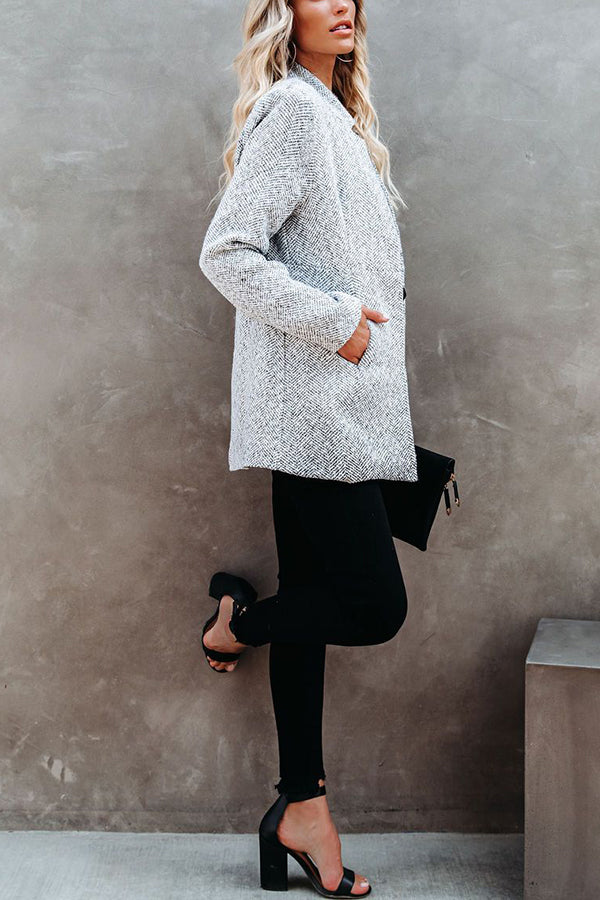 Women's Longline Coat in Light Grey – Chic Outerwear for Any Occasion