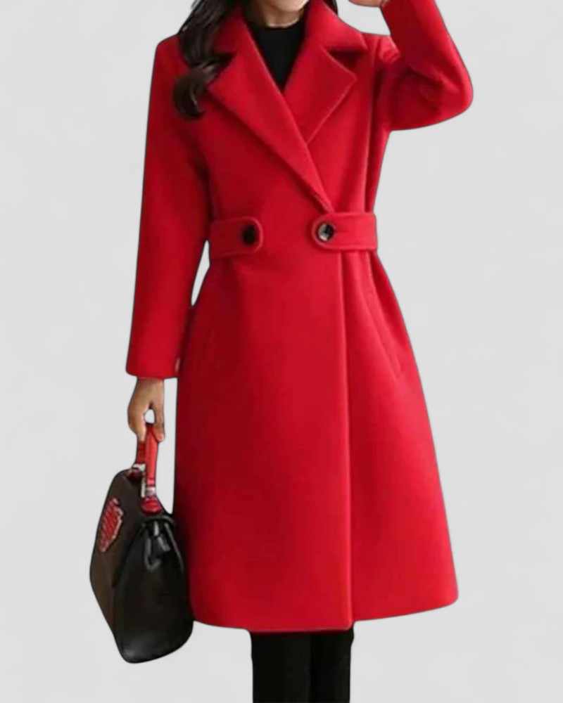 Women's Maxi Coat with Lapel Collar – Stylish All-Season Outerwear
