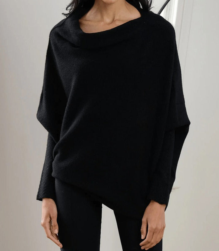 Chic Oversized Boat-Neck Sweater for Stylish Wear