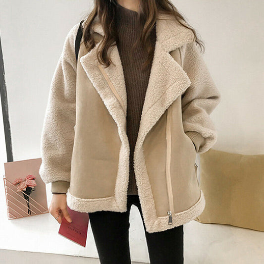 Women's Suede Zip Jacket for Chic Layering