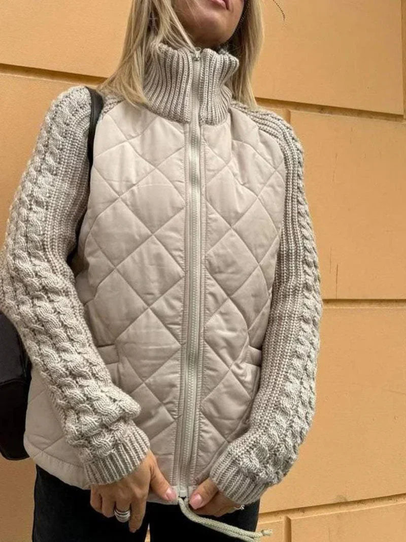 Textured Sleeve Quilted Jacket for All Occasions