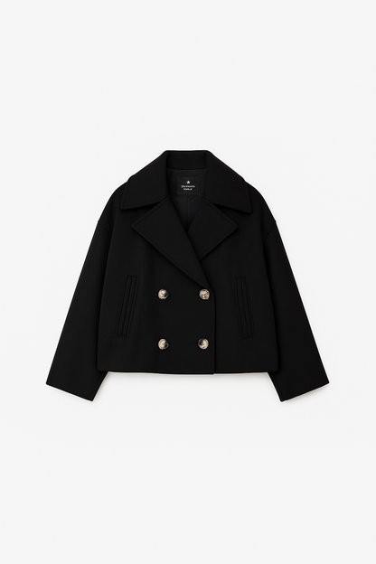 Chic Women's Short Coat - Stylish Wide Lapels & Button Front for Every Occasion