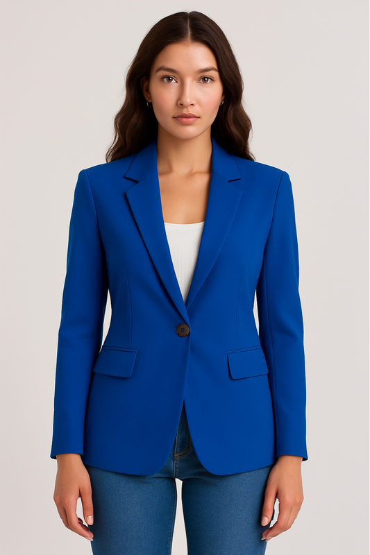 Women's Chic Blue Blazer for Office and Events
