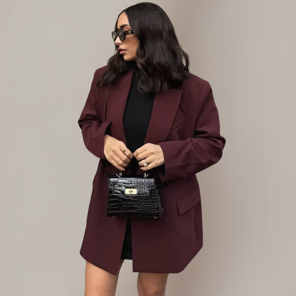 Chic Burgundy Blazer for Smart-Casual Events