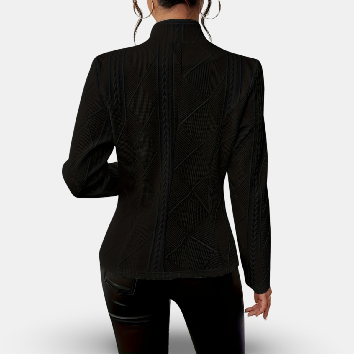 Chic Textured Blazer with Geometric Design for Any Occasion