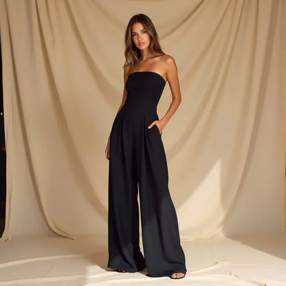 Chic Women's Tube Jumpsuit with Corset Design for Stylish Events