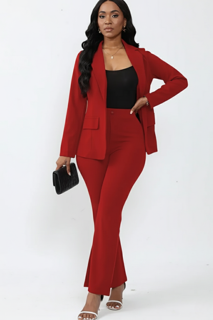 Chic Women's Blazer and Trouser Ensemble