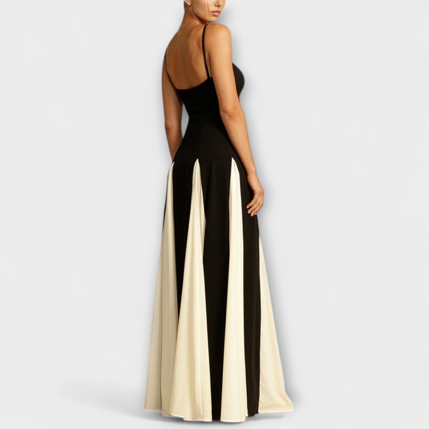 Ember - A-Line Maxi Dress with Tulle Panels for Special Occasions