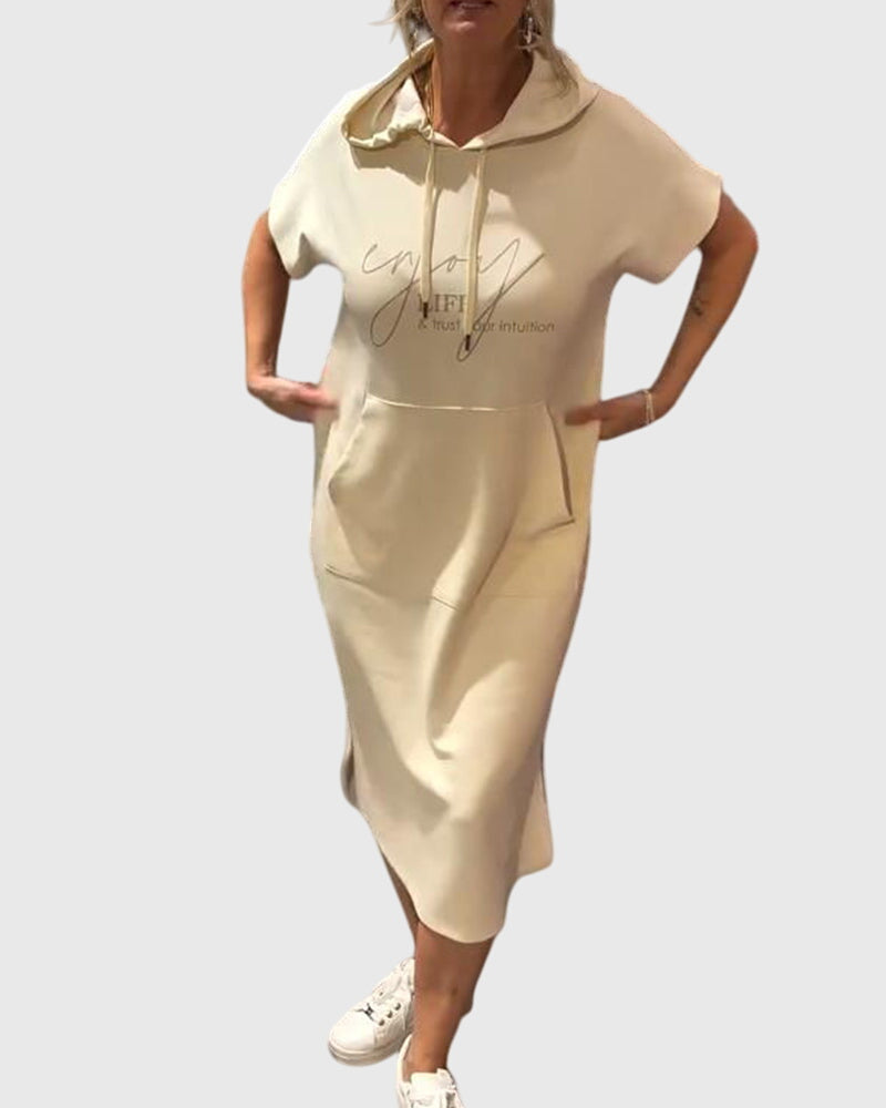 Chic Cotton Hoodie Dress for Everyday Wear
