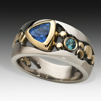 Retro Blue Gem Ring
