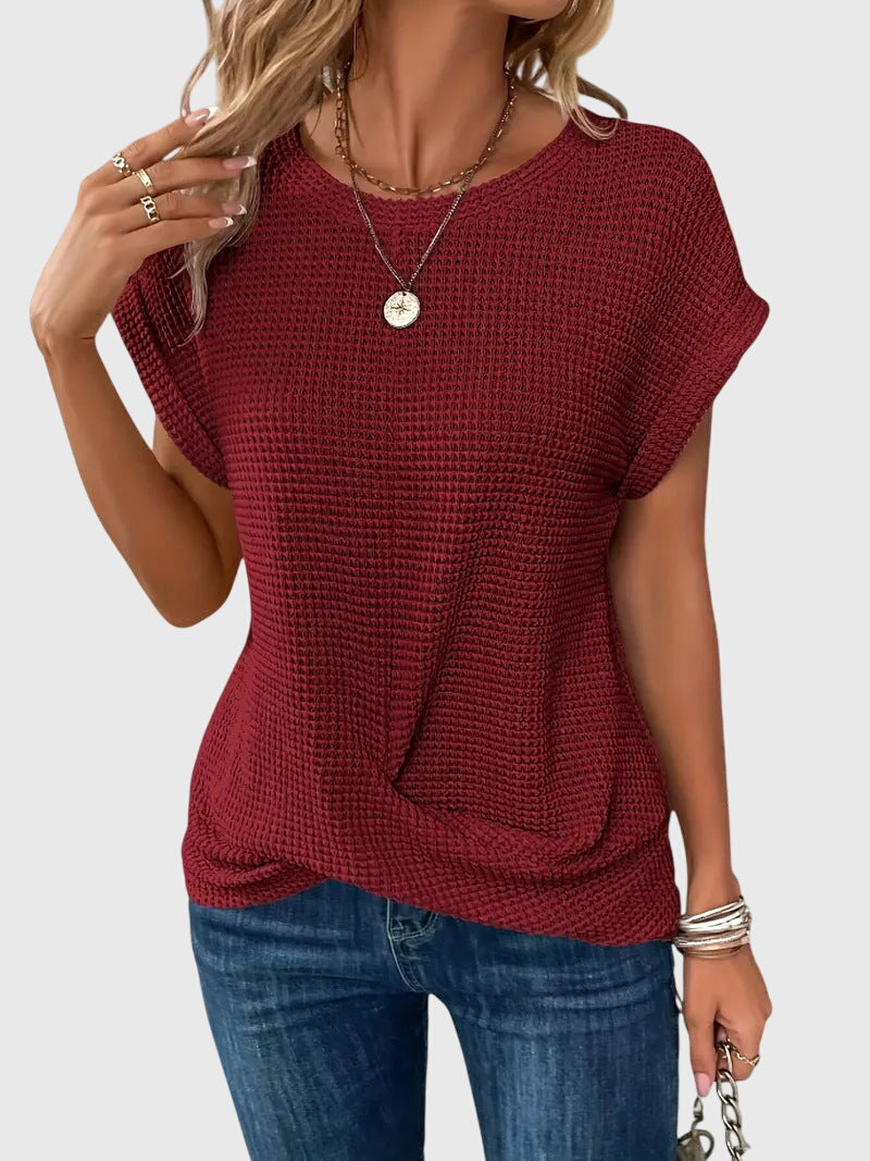 Isa™ | Chic Crew Neck Blouse for Any Occasion