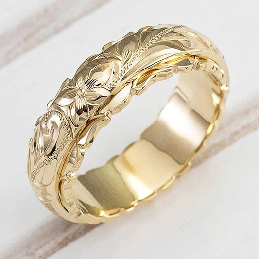 Vintage Floral Gold Ring