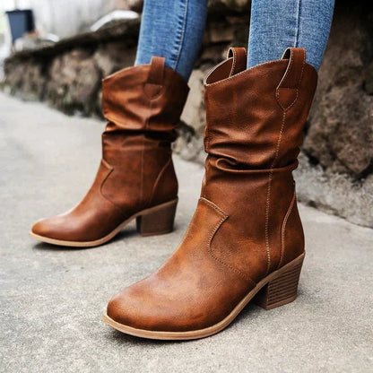 Elizabeth - Stylish Western Slouch Booties for All Occasions