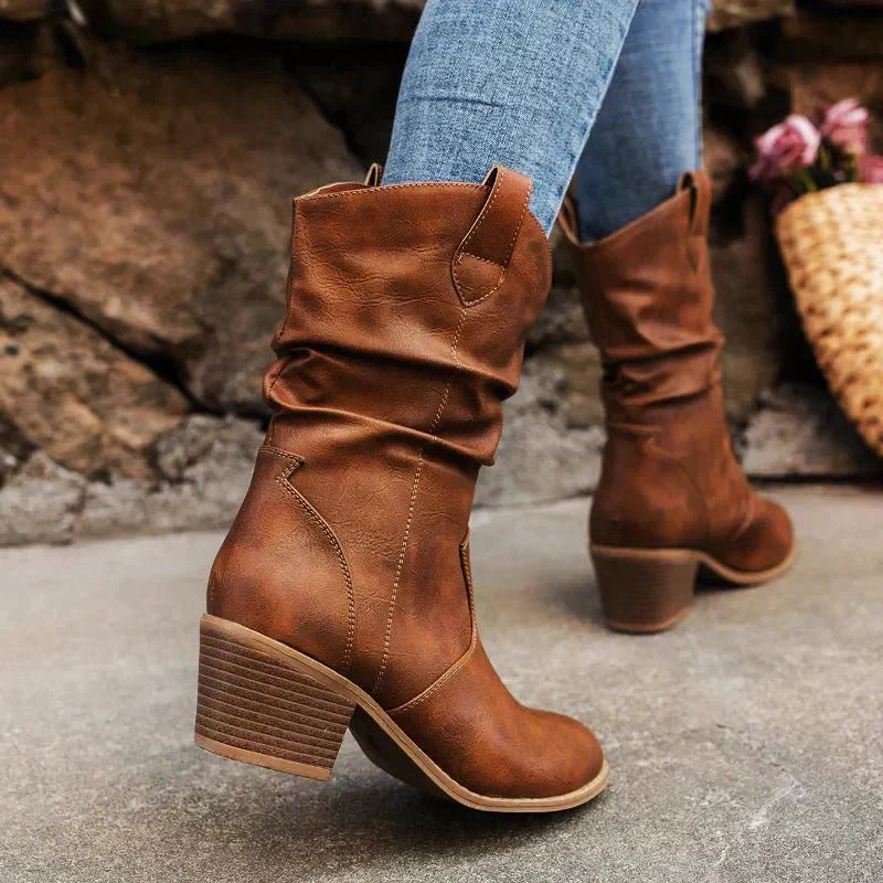 Elizabeth - Stylish Western Slouch Booties for All Occasions