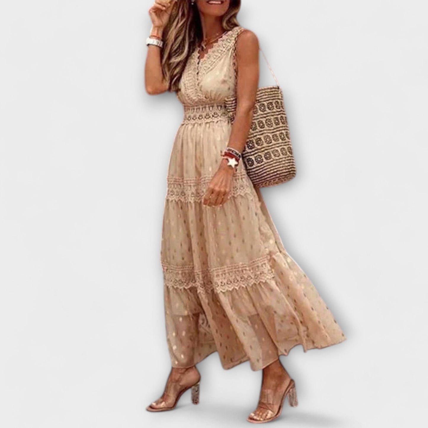 Boho Lace Maxi Dress for Festive Occasions