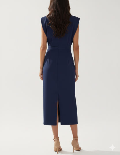 Navy Blue Midi Dress for Stylish Occasions