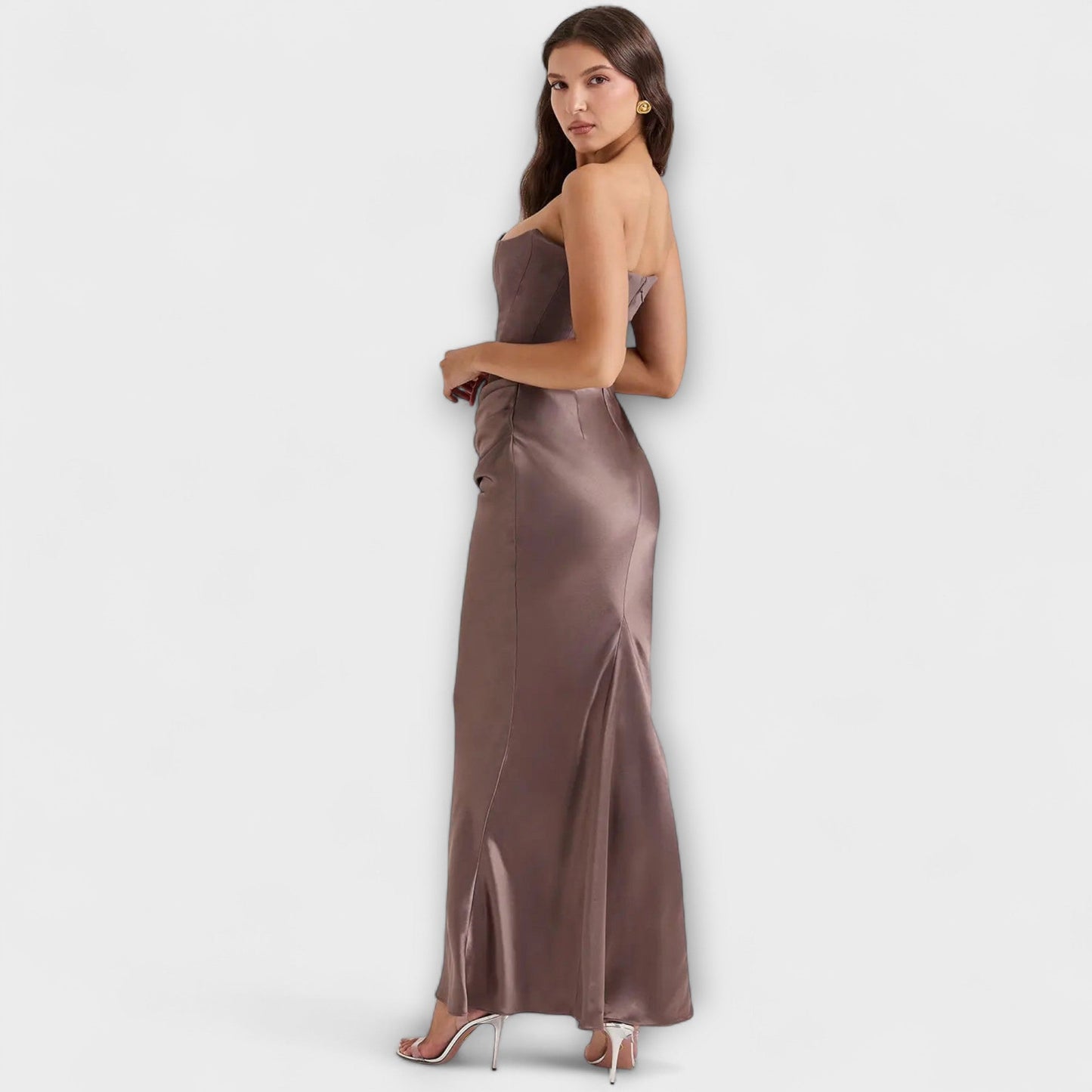 Chic Satin Maxi Dress for Evening Wear