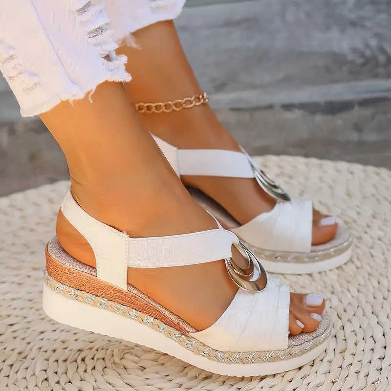 Stylish Women's Platform Wedge Sandals with Elastic Straps for Every Occasion